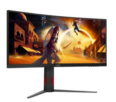 Монитор AOC CU34G4Z, 34' Curved 1500R, VA, WLED, 3440x1440@240Hz, 1ms GtG, 0.3ms MPRT, 450cd m/2, 2500:1, 80M:1 DCR, Adaptive Sync, FlickerFree, Low Blue Light, Tilt, Height Adjust, Pivot, Swivel, 2xHDMI, DP, USB hub