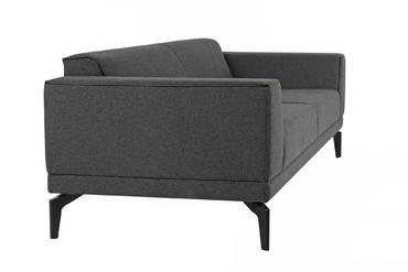 Триместен диван САМУИЛ SOLO 03 - снимка отляво, сив, дамаска