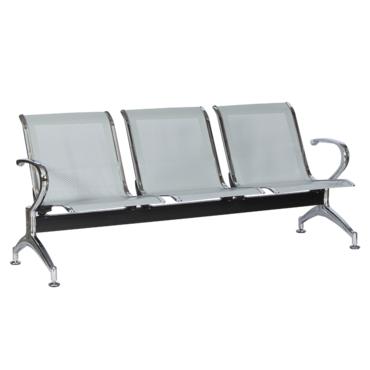 Посетителска пейка BTL 30- триместна, сива, метална, пейка