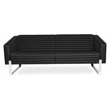 Диван триместен САКАР LEON 03- сниман в профил, черен на цвят