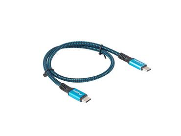 Кабел Lanberg USB-C(M) -> USB-C (M) 4.0 cable 0.5m 100W 8K 30Hz Black-Blue