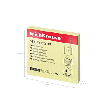 Самозалепващи листчета 75х75мм жълт пастел