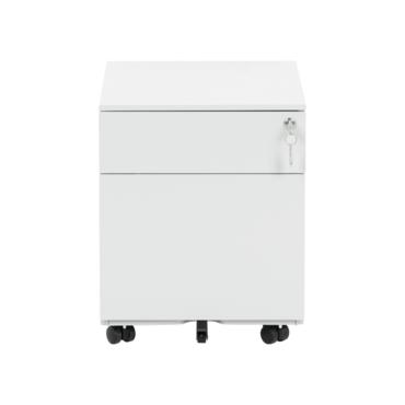 Метален контейнер K BTL с 2 чекмеджета - сив на цвят, сниман в профил, затворени чекмеджета