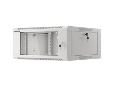 Комуникационен шкаф Lanberg rack cabinet 19' wall-mounted 4U 600 fast assembly (flat pack) grey