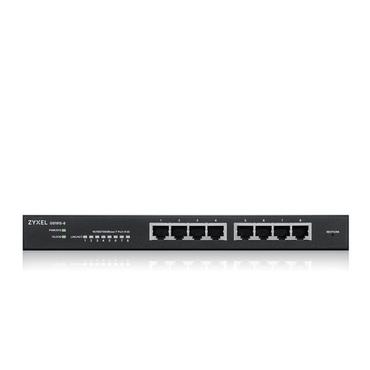 Комутатор Zyxel GS1915-8, 8-port GbE Smart hybrid mode Switch, standalone or NebulaFlex Cloud, desktop, fanless