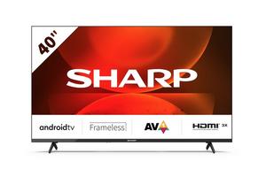 Телевизор Sharp 40FH2EA, 40' LED Android TV, FULL HD 1920x1080 Frameless, DVB-T/T2/C/S/S2, Active Motion 400, 1 000 000:1, Speaker 2x8W, Dolby Digital, Dolby AC-4, Google Assistant, Chromecast Built-in, 2xHDMI, CI+, USB, Wi-Fi, BT, LAN, Video/Audio input 