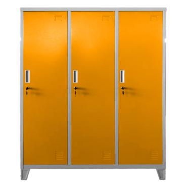 Метален гардероб детски BTL JZ с 3 отделения 150x120x40 смзатворен, оранжев