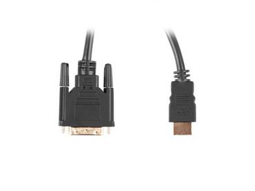 Кабел Lanberg HDMI (M) -> DVI-D (M) (24+1) cable 1.8m, dual link, with gold-plated 4K connectors, black