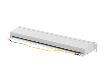 Пач панел Lanberg patch panel 24 port 1U 19' CAT.6a ftp with cable organizer shielded grey