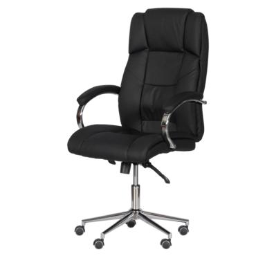 Директорски стол ЯВОР - черен цвят, еко кожа, ергономичен