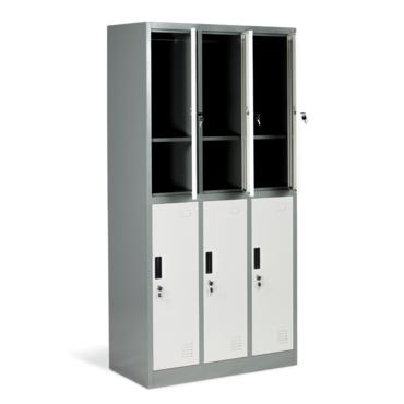 Метален гардероб BTL KL с 6 отделения 185х90х45 см- с 3 отворени врати