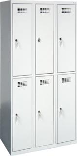 Метален гардероб FRT с 6 отделения 180х90х45 см - приближена снимка, сив, затворени врати