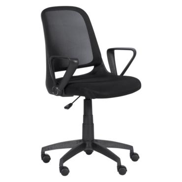 Работен стол ДЕА- снимка отстрани, черен цвят