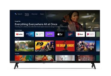 Телевизор Sharp 32FH2EA, 32' LED Android TV, HD 1366x768, Frameless, DVB-T/T2/C/S/S2, Active Motion 400, 1 000 000:1, Speaker 2x8W, Dolby Digital, Google Assistant, Chromecast Built-in, 3xHDMI, Video/Audio input (3 x RCA), CI+, USB, Wi-Fi, Bluetooth, LAN,