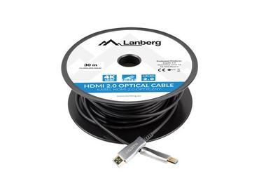 Кабел Lanberg HDMI M/M v2.0 cable 30m optical black aoc