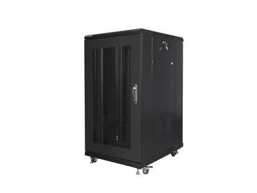 Комуникационен шкаф Lanberg rack cabinet 19' free-standing 22U/600x800 (flat pack) with mesh door black