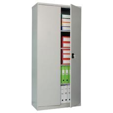 Архивен шкаф PMT с 5 отделения 186х85х40 см с леко отворена дясна врата и наредени класьори вътре