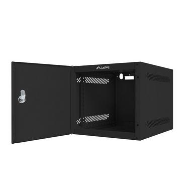 Комуникационен шкаф Lanberg rack cabinet 10” wall-mount 4U / 280x310 for self-assembly (flat pack) with metal door, black
