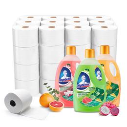 Комплект Баня – препарат за под HighGenic 2.5 л и 40 броя бяла трипластова тоалетна хартия