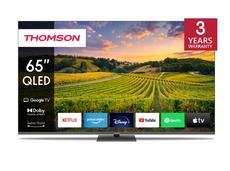 Телевизор Thomson 65' QLED Google TV; 3840 x 2160 (4K UHD), 4000:1, QLED, 60 Hz, DVB-T/T2/C/S/S2, HDR10, Wi-Fi, Bluetooth, LAN, HDMI 2 (2.0) + 2 (2.1), USB 2 (2.0) + 1 (3.0),Central Swivel Stand, Dark gray