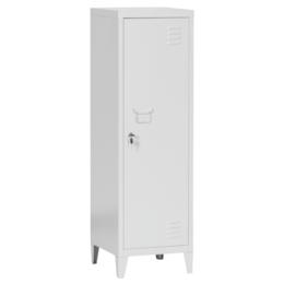 Метален гардероб BTL с 2 отделения 128х39х42 см - сив, сниман отпред, затворен