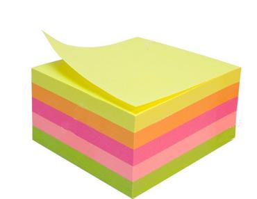 Самозалепващи листчета 50х50мм неон 250л