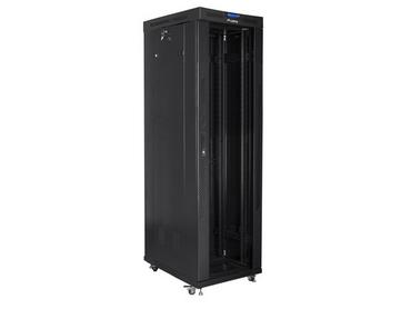 Комуникационен шкаф Lanberg rack cabinet 19' free-standing 42U/600x1000 (flat pack) with glass door lcd black v2
