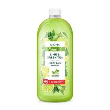 Комплект Хигиена Aroma –Пълнител за течен сапун Aroma 900 мл с лайм и зелен чай