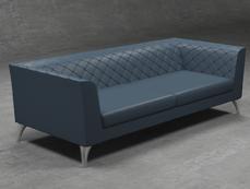 Диван триместен БИТОЛЯ FLP 06- сниман в офис среда, в цял ръст, тъмно наситен цвят