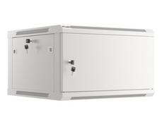 Комуникационен шкаф Lanberg rack cabinet 19' wall-mount 6U/600x600 for self-assembly with metal door grey (flat pack)