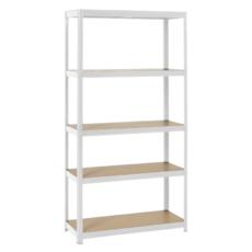 Метален стелаж BTL цинк 192x100x40см 65кг/ рафт - бял, сглобен, празен