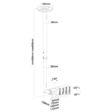 Стойка NewStar Flat Screen Ceiling Mount (Height: 60-85 cm)