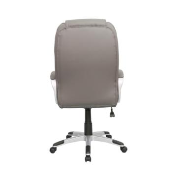 Директорски стол АЛЕКСАНДЪР- сив, гръб, еко кожа, снимка отзад