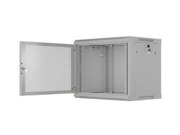 Комуникационен шкаф Lanberg rack cabinet 19' wall-mount 9U/600x450 with perforated door grey (flat pack)