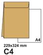 Плик самозалепващ с разширение C4 кафяв крафт 1 бр