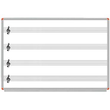 Бяла  дъска 120х240 см с петолиния - снимка отпред