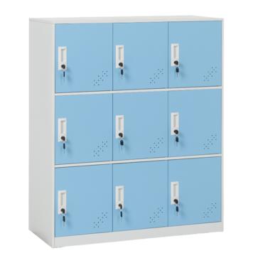 Метален гардероб детски BTL К с 9 отделения 109x90x40 см- сниман отстрани, затворени врати