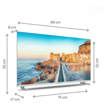 Телевизор Thomson 40' FHD Google TV; 1920 x 1080 (FHD), DLED, 60 Hz, HDR10, Dolby Audio, Google Cast, DVB-T/T2/C/S/S2, Wi-Fi, Bluetooth, LAN, HDMI 3 (1.4), USB 2 (2.0), Hotel mode, Side Feet, White