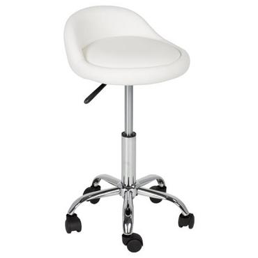 Бар стол МИЛИЦА - бял цвят седалка, еко кожа