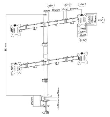 Стойка Neomounts by NewStar Flat Screen Desk Mount (clamp/grommet)