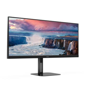 Монитор AOC U34V5C/BK, 34' VA WLED, 3440x1440@100Hz, 4ms GtG, 1ms MPRT, 300cd m/2, 4000:1, 20M:1 DCR, Adaptive Sync, FlickerFree, Low Blue Light, 5Wx2, Tilt, Height Adjust, Swivel, HDMI, DP, USB hub