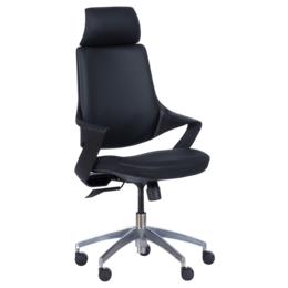 Директорски стол ХАРИЗАН-сниман отстрани, черен цвят