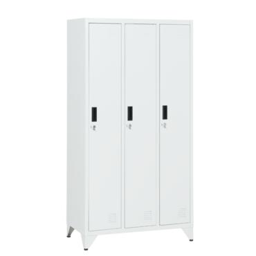 Метален гардероб BTL К с 3 отделения 166х83х45 см- затворен, сив