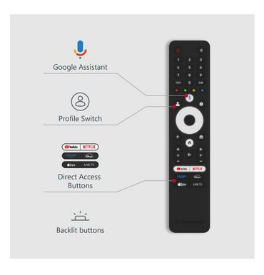 Телевизор Thomson 55' QLED Google TV; 3840 x 2160 (4K UHD), 4000:1, QLED, 60 Hz, DVB-T/T2/C/S/S2, HDR10, Wi-Fi, Bluetooth, LAN, HDMI 2 (2.0) + 2 (2.1), USB 2 (2.0) + 1 (3.0),Central Swivel Stand, Dark gray