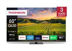 Телевизор Thomson 50' QLED Google TV; 3840 x 2160 (4K UHD), 4000:1, QLED, 60 Hz, DVB-T/T2/C/S/S2, HDR10, Wi-Fi, Bluetooth, LAN, HDMI 2 (2.0) + 2 (2.1), USB 2 (2.0) + 1 (3.0), Hotel mode, Central Swivel Stand, Dark gray