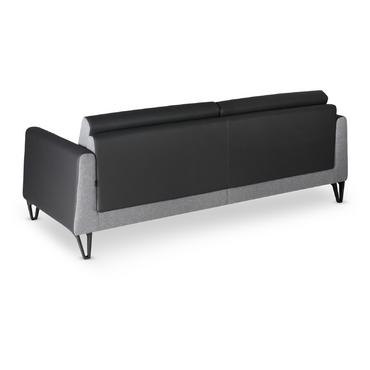 Диван триместен ЕЛЕШНИЦА NBL 03 - сниман в гръб, черно-сива дамаска