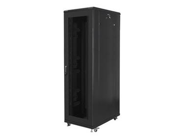 Комуникационен шкаф Lanberg rack cabinet 19' free-standing 42U/800x1000 (flat pack) with mesh door black