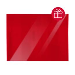 Стъклена магнитна дъска 40х60 см - Червена с комплект магнити за стъклена дъска