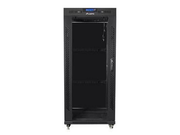 Комуникационен шкаф Lanberg rack cabinet 19' free-standing 27U / 600x600 self-assembly flat pack with glass door LCD, black