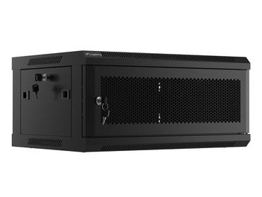 Комуникационен шкаф Lanberg rack cabinet 19' wall-mount 4U/600x450 with perforated door black (flat pack)